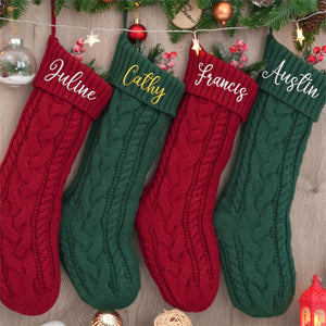 Personalized Embroidered Knitted Christmas Stockings