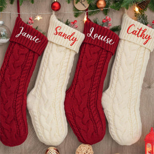 Personalized Embroidered Knitted Christmas Stockings