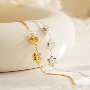 Personalized Pet Name Bracelet with Photo,Projection Bracelet for Pet Lover Gift