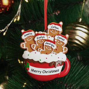 Personalized Christmas Gingerbread Family Ornament