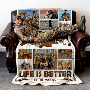 Personalized Hunting Photo Collage Blanket,Hunting Memories Gift For Hunters