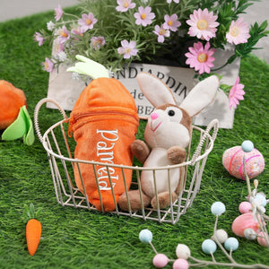 Personalized Bunny Rabbit, Plush Reversible Carrot Keychain Easter Gifts