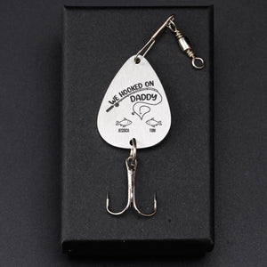 Hooked On Daddy/ Dad/ Papa - Family Personalized Custom Engraved Fishing Lure
