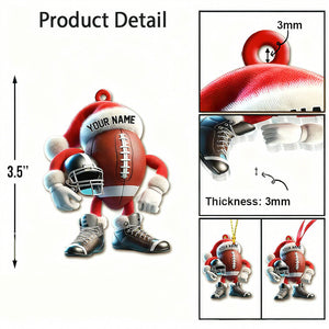 Custom Name Rugby Personalized Acrylic Ornament Rugby Lover Christmas Gift