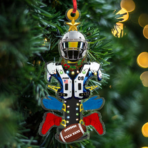 Personalized Football Equipment Rack Ornament, For Football Lovers Christmas Gift