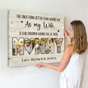 Mommy Photo Collage Canvas Poster,Personalized Mother’s Day Gift For Wife