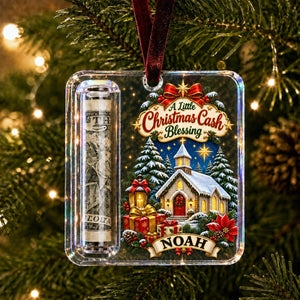 Personalized Christmas Cash Gift Holder Acrylic Ornament