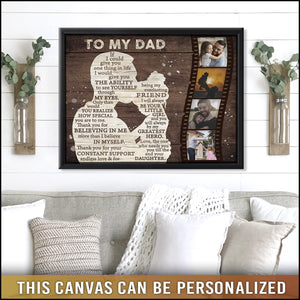 To My Dad Personalized Photo Gift To Father From Daughter Personalized Canvas Poster