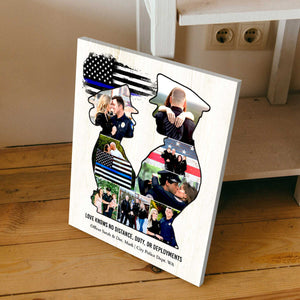 Personalized Police Couple Canvas Police Husband & Wife Gift, Police Couple Anniversary Gift