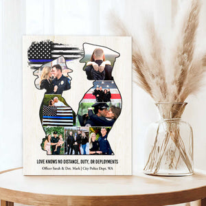Personalized Police Couple Canvas Police Husband & Wife Gift, Police Couple Anniversary Gift