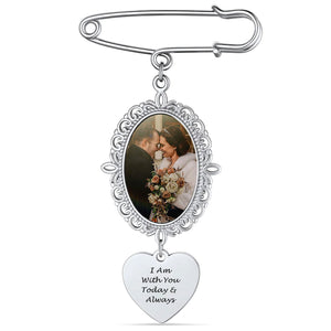 Personalized Wedding Bouquet Picture Charms Brooch Pins
