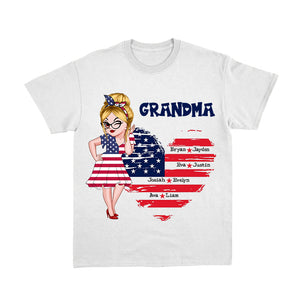 Sweetheart Grandkids Grandma - 4th Of July Independence Day - Personalized T-shirt