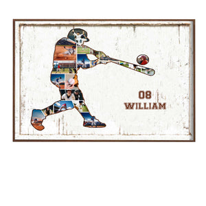 Personalized Baseball Photo Collage Poster