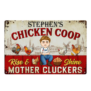 Rise And Shine Mother Cluckers - Personalized Metal Sign - Funny & Unique Gift for Poultry Farmers