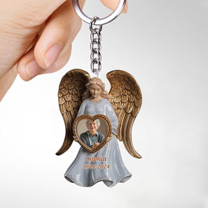 On Angel’s Wings - Personalized Acrylic Keychain