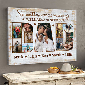 DAD Photo Collage Gift, Personalized Dad Canvas Print, Father’s Day Gift for Husband