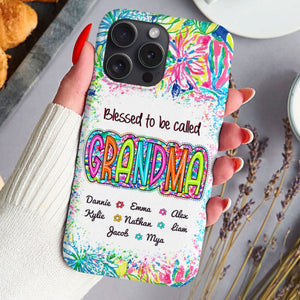 Blessed to be called Grandma Nana Gigi - Personalized Scribble Doodle Phone case