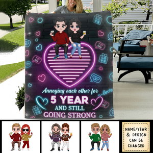Personalized Annoying Each Other For Years And Still Going Strong Quilt Blanket
