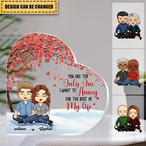 Couple Personalized Heart Shaped Acrylic Plaque - Gift For Husband Wife, Anniversary