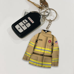 Personalized Firefighter Uniform Keychain-Custom Logo, Name,Color