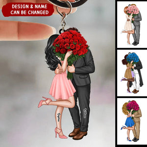 Elegant Couple Personalized Acrylic Keychain