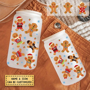 Christmas Cookie Custom Christmas Glass Bottle, Frosted Bottle - Gift For Family/Friends Christmas Gift