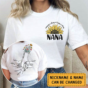 Loving, Caring - Personalized Pure Cotton T-shirt Gift For Grandma/Mom