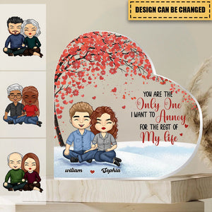 Couple Personalized Heart Shaped Acrylic Plaque - Gift For Husband Wife, Anniversary