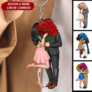 Elegant Couple Personalized Acrylic Keychain