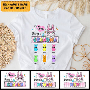I Love Being A Grandma Easter Rabbit Personalized Pure Cotton T-shirt