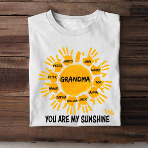 Personalized Grandma Kid You are My Sunshine T-shirt