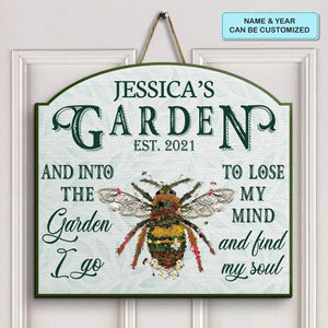 Personalized Door Sign - Gift For Gardening Lover, Gardener - Into The Garden