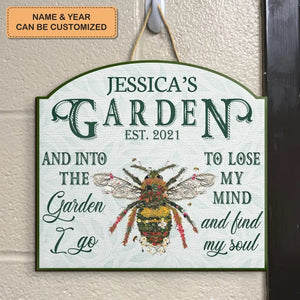 Personalized Door Sign - Gift For Gardening Lover, Gardener - Into The Garden