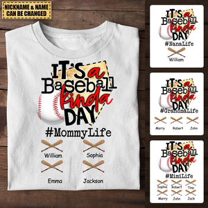 Personalized T-Shirt Mom Life It's A Baseball Kinda Day, Gift For Mom, Grandma