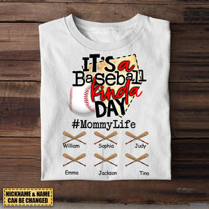 Personalized T-Shirt Mom Life It's A Baseball Kinda Day, Gift For Mom, Grandma