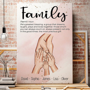 Family Hand In Hand, Family Personalized Canvas Poster