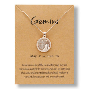 Gemini-12 Constellation Zodiac Sign Necklace