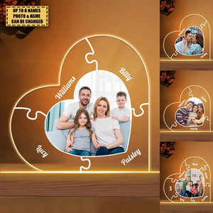 Personalized 3D LED Light Wooden Base Gift For Family Member Together We Make A Family