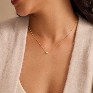 Personalized 3D Heart Charm Necklace, Minimalist Heart Pendent, Custom Initial Heart Necklace, Mother's Day Jewelry Gift for Her