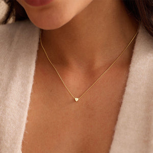 Personalized 3D Heart Charm Necklace, Minimalist Heart Pendent, Custom Initial Heart Necklace, Mother's Day Jewelry Gift for Her