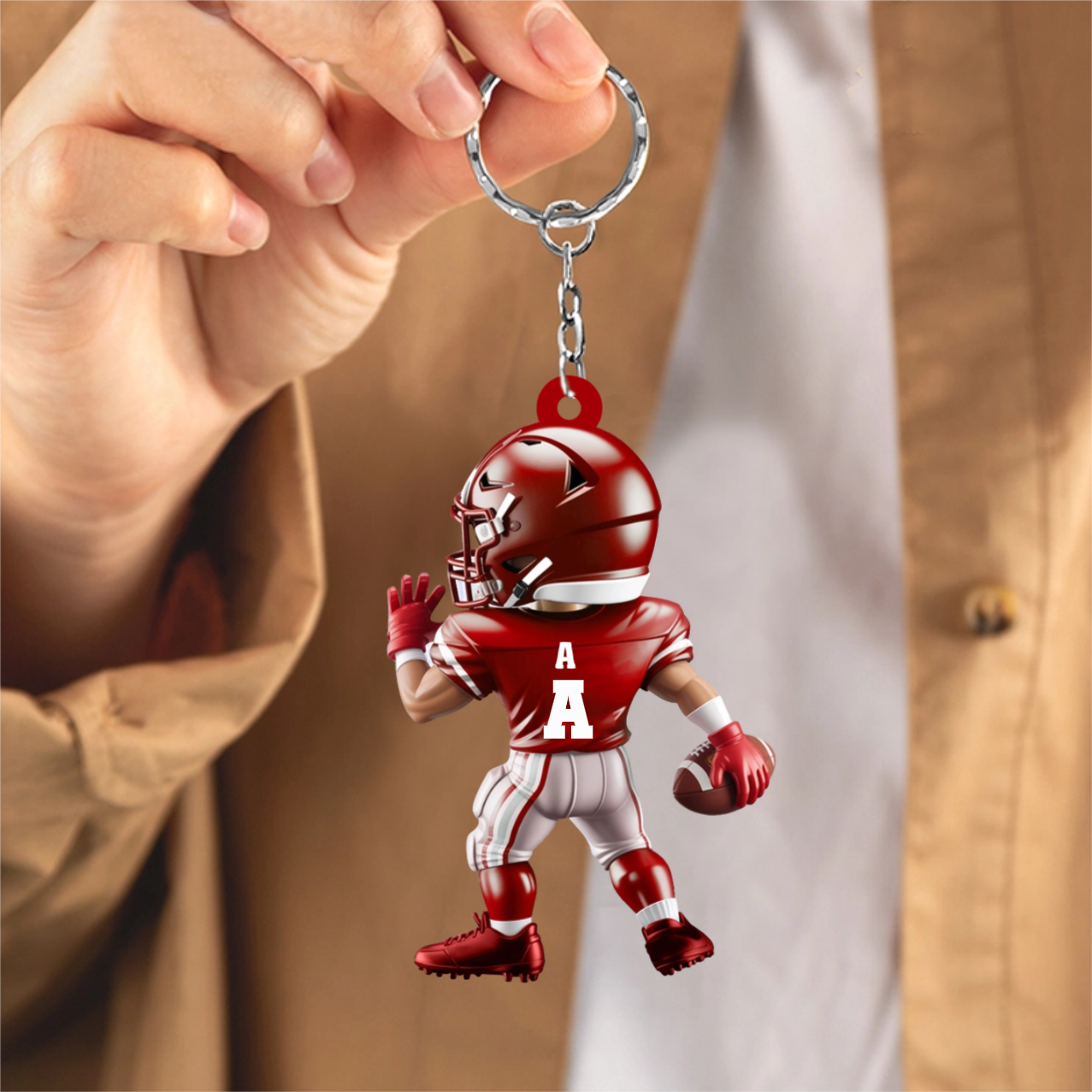 Personalized American Football - Custom Player Uniform Keychain