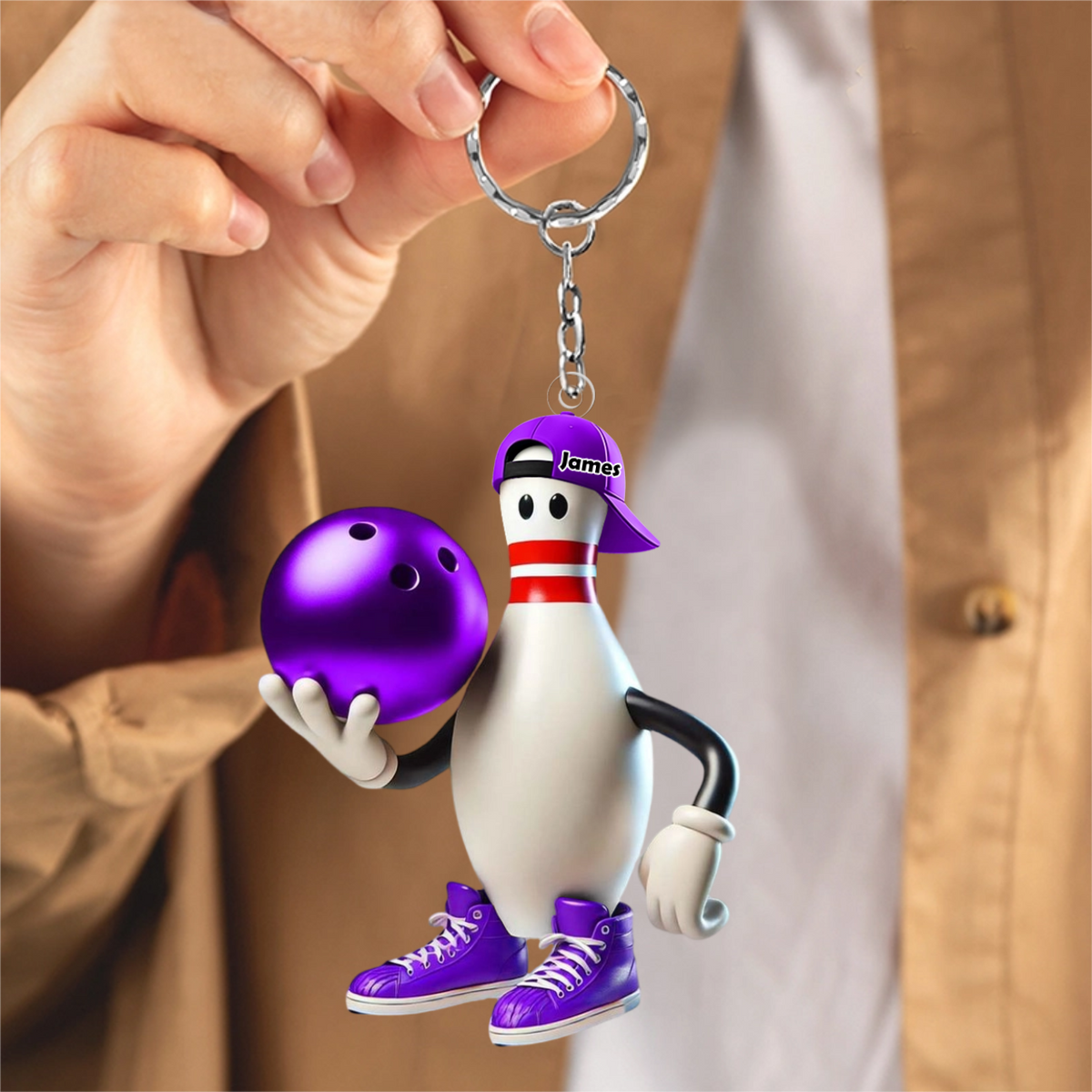 Personalized Bowling Acrylic Keychain, Gift For Bowling Lover