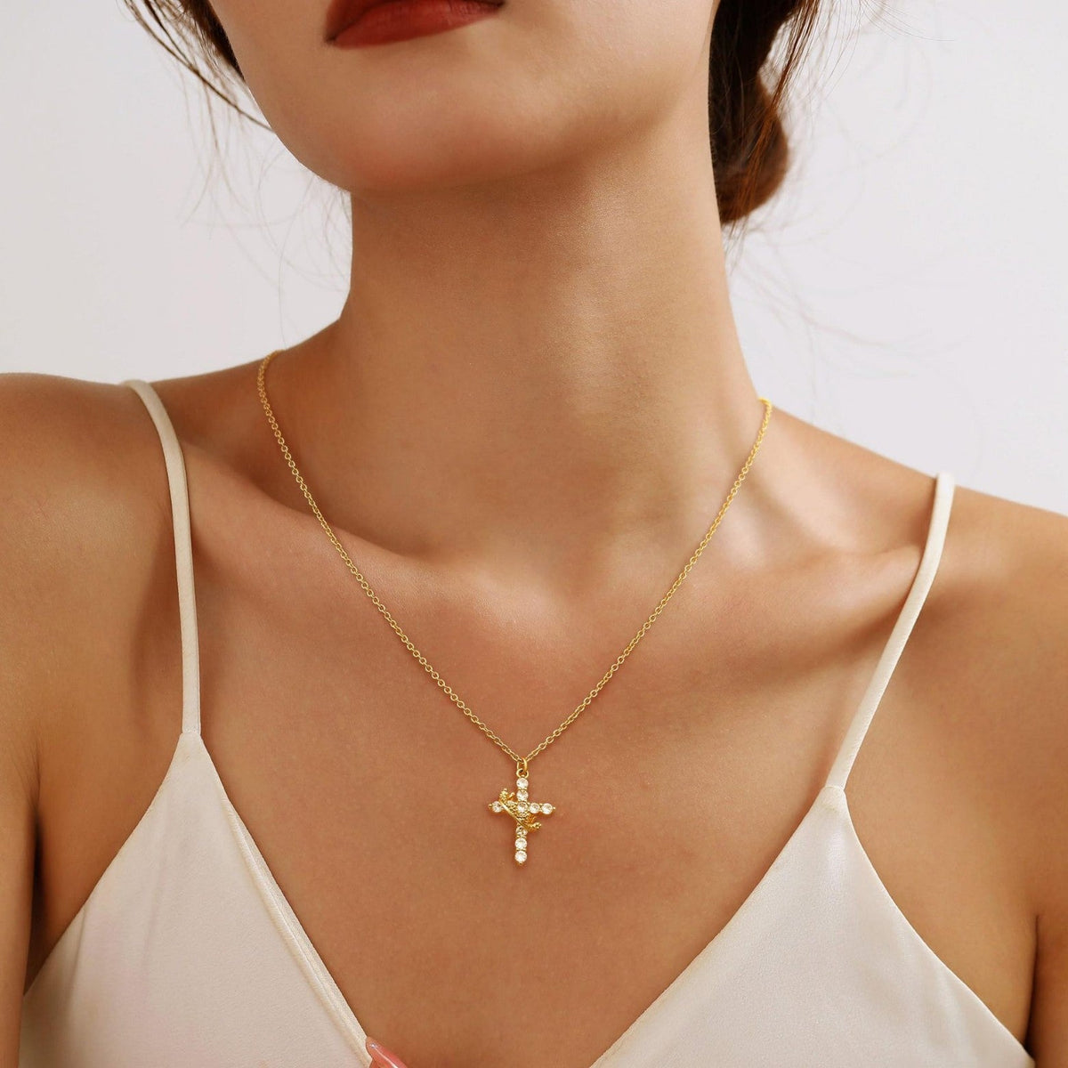Crown Cross Necklace