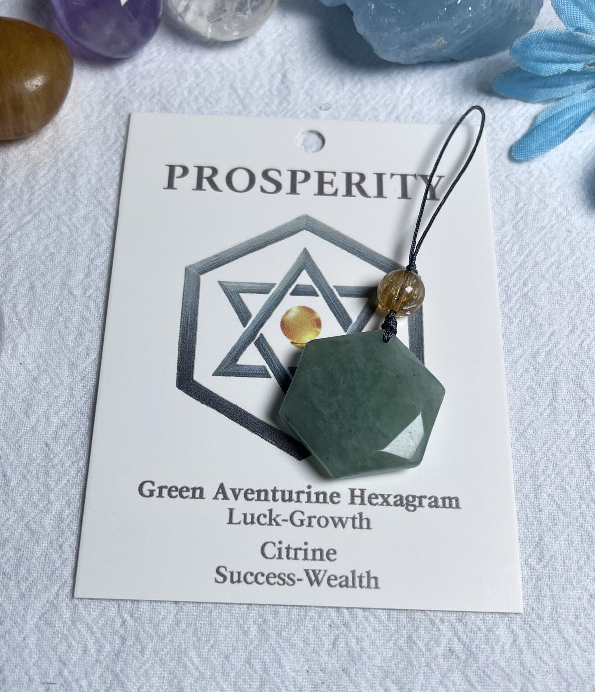 Natural crystal pendant-hexagon star crystal ornament