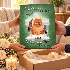 Memorial Gift - God has you in his arms, i have you in my heart Personalized Canvas