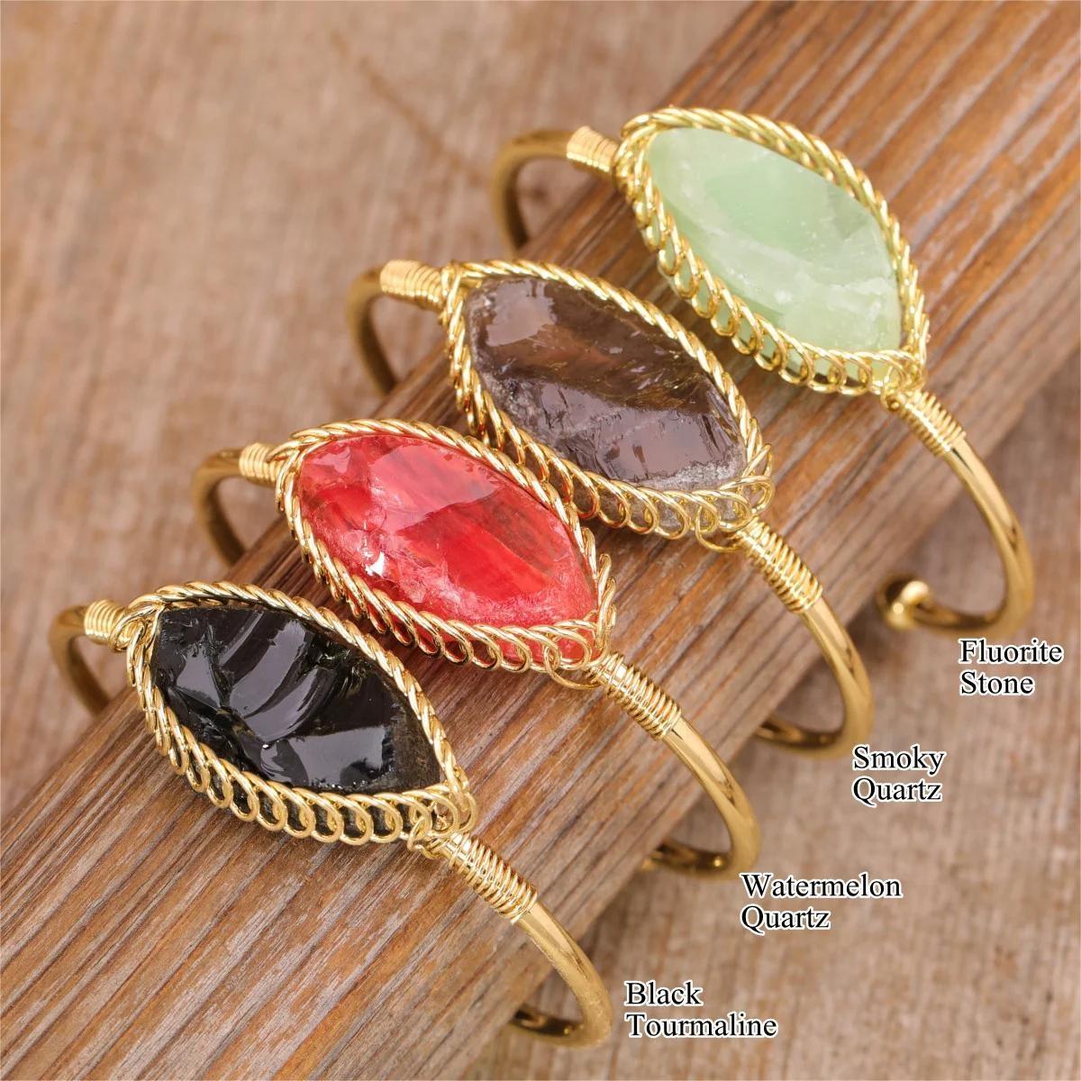 Elegant Amethyst Gold Cuff Bracelet For Her