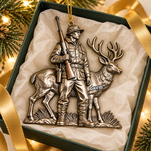 Personalized Hunter-themed Ornament,Custom Name Christmas Gift