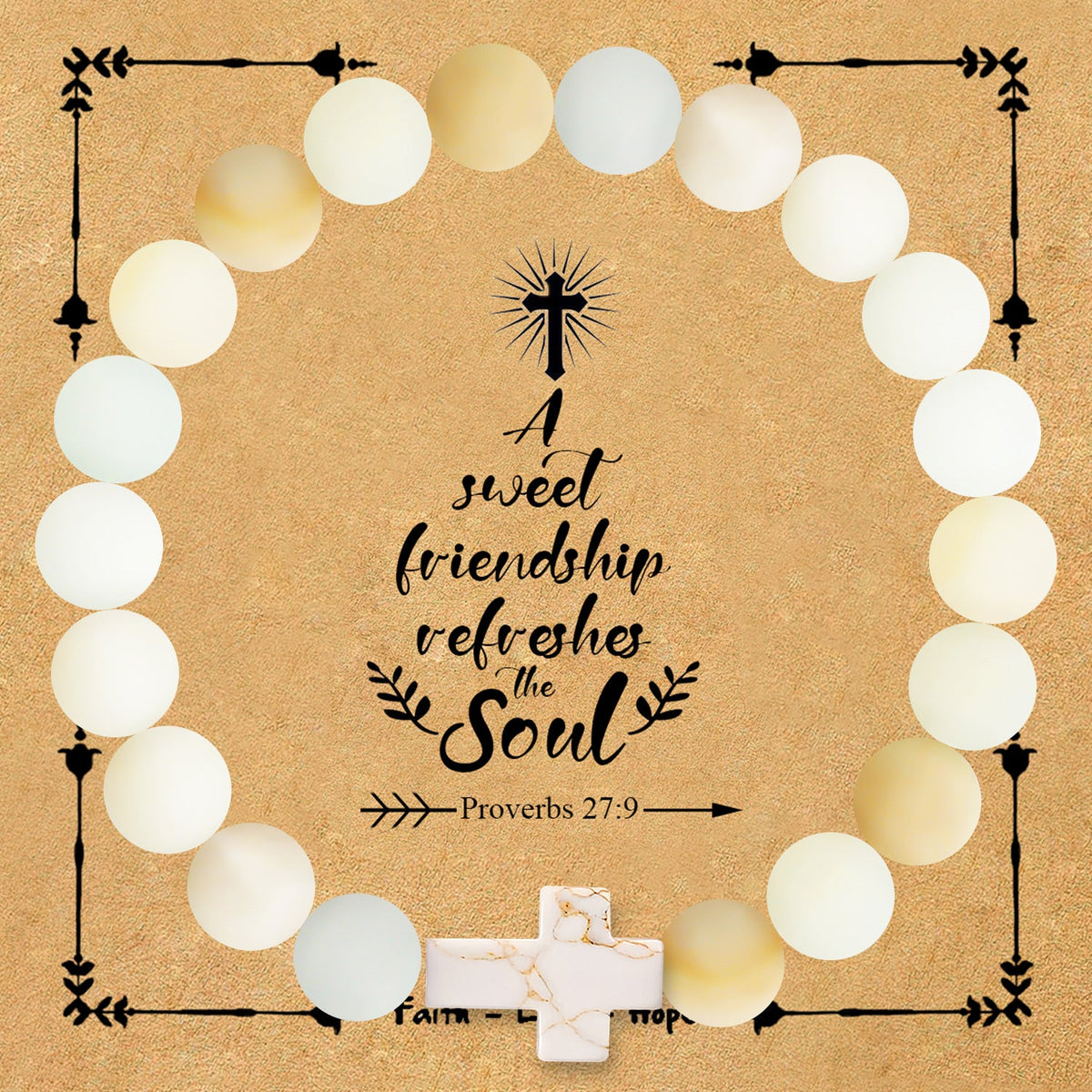 Natural stone cross bracelet