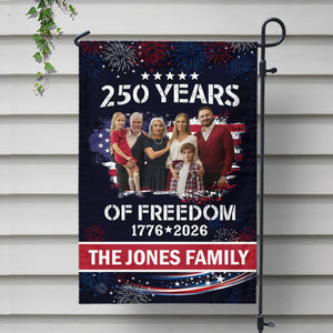 Family Photo Celebrate 250 Years of America Garden Flag