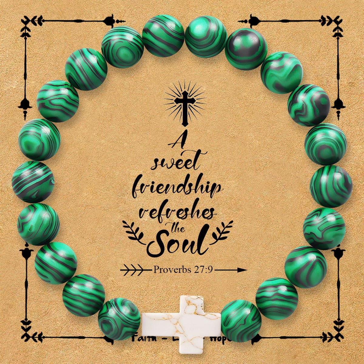 Natural stone cross bracelet